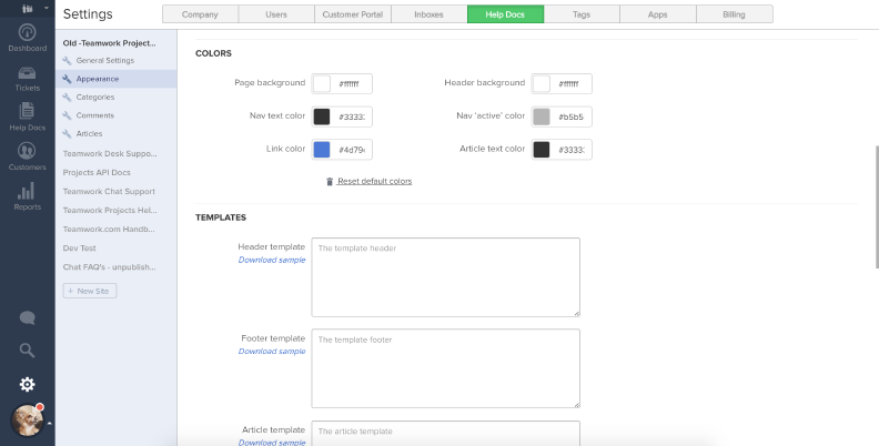 Customizable Help Docs